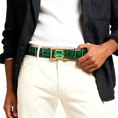 Barry.Wang Mens Belts Leather Ratchet Automatic Buckle Slide Click 1 3/8" Designer Dress Fashion Classic Casual Work Business