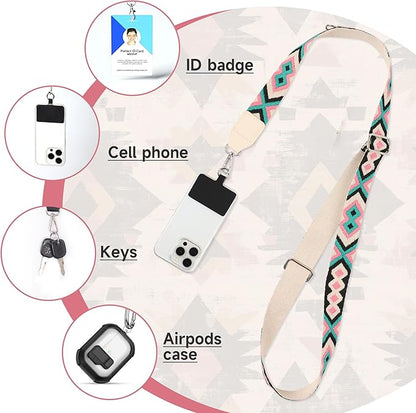 FUVLIFE Phone Lanyard Crossbody Wrist Strap, Adjustable Clip and Go Strap for Phone with Wallet Crossbody, Phone Strap with Zippered Pouch, Universal Hands-Free for All Cell Phone