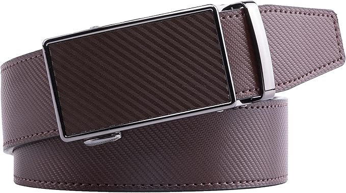Fabio Valenti Mens Belt,Ratchet Belt Dress with 1 3/8" Genuine Leather with Easier Adjustable Buckle, Trim to Fit