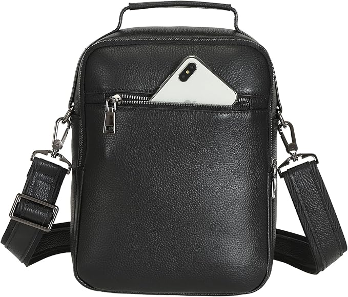 Polare Italian Full Grain Leather Messenger Bag Vintage Chest Shoulder Crossbody Bag Casual Sling Business Handbag for Men