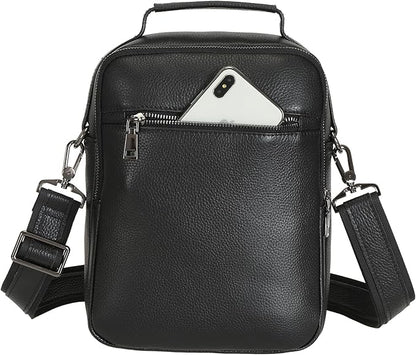 Polare Italian Full Grain Leather Messenger Bag Vintage Chest Shoulder Crossbody Bag Casual Sling Business Handbag for Men