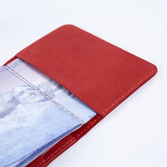 INCARNE US Leather Passport Holder for Travel - Passport Case - Passport Wallet for Men - Passport Cover for Women Sleeve Protector - Travel Essentials Vacation Luggage Travel Gifts - Vintage Red