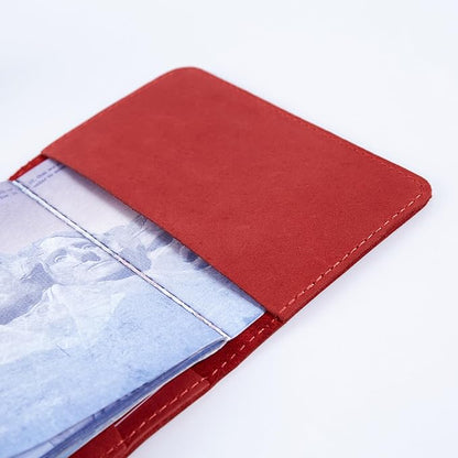 INCARNE US Leather Passport Holder for Travel - Passport Case - Passport Wallet for Men - Passport Cover for Women Sleeve Protector - Travel Essentials Vacation Luggage Travel Gifts - Vintage Red