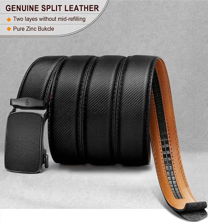 BULLIANT Men's Ratchet Belt Nontrimmable-Click Belt Adjustable for Men Gift Lightweight 1 3/8"