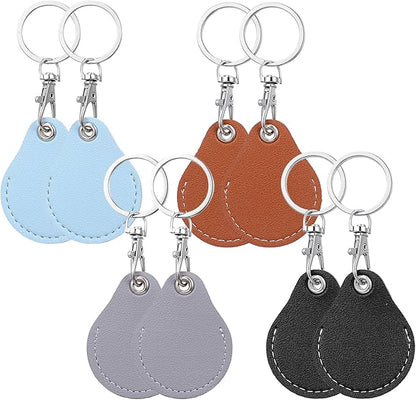 8 Pack Leather Key Fob Holder PU Leather Keychain Key Holder Proximity ID Card Keychain Protector Case Cover for Keychains General Keys Fob for ID Cards Keys