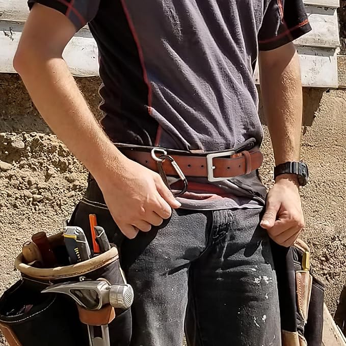 Men's Leather Belt Full Grain Leather Belts for Men Handmade Real Solid Top-Grain Leather Heavy-Duty Work Belt Gifts