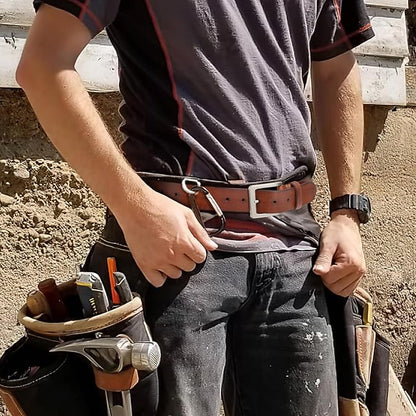 Men's Leather Belt Full Grain Leather Belts for Men Handmade Real Solid Top-Grain Leather Heavy-Duty Work Belt Gifts