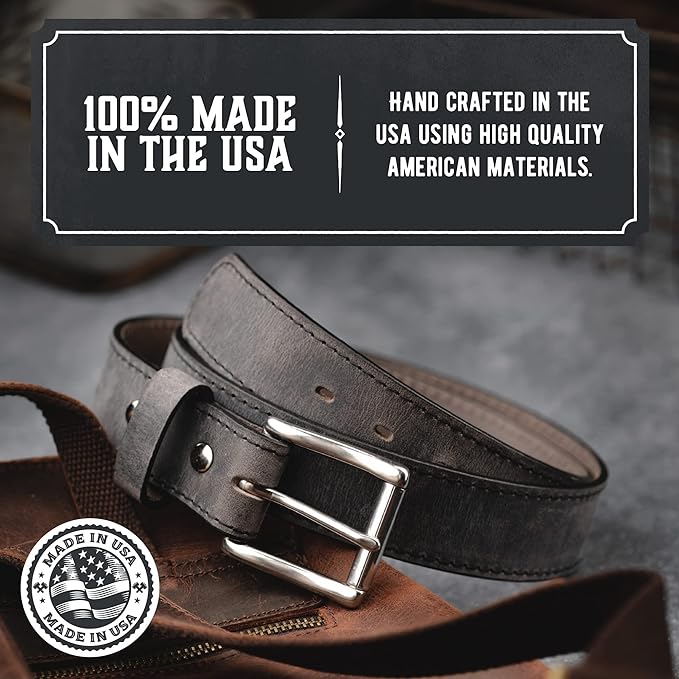The Baron Leather Belt for Men | Made In USA | Men's Full Grain Leather Belt
