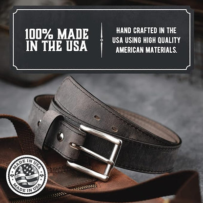 The Baron Leather Belt for Men | Made In USA | Men's Full Grain Leather Belt
