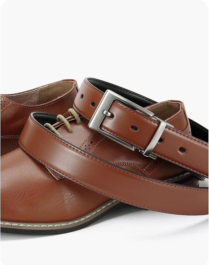 CHAOREN Reversible Belt Men 1 Piece - 1.25" Leather Dress Belt - Trim to Fit for Elegant Style