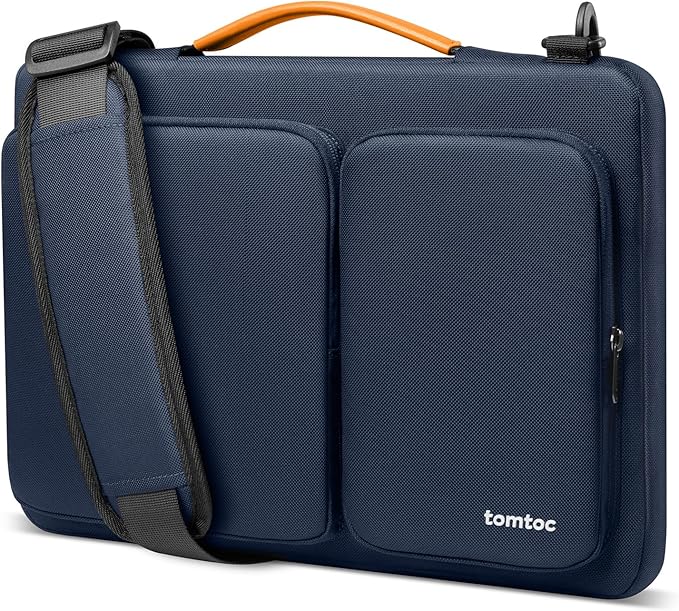 tomtoc 360° Protective Laptop Shoulder Bag for 15.6 Inch Laptop, Fit Acer Aspire 3/5/7, Dell Inspiron/XPS, ASUS ROG/TUF, Lenovo ThinkPad L/E/T/P/V, Waterproof Accessory Case