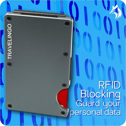 TRAVELINGO Slim RFID Blocking Wallet For Men - Light Weight, Durable & Compact- Minimalist Wallet With Money Clip (Iron)