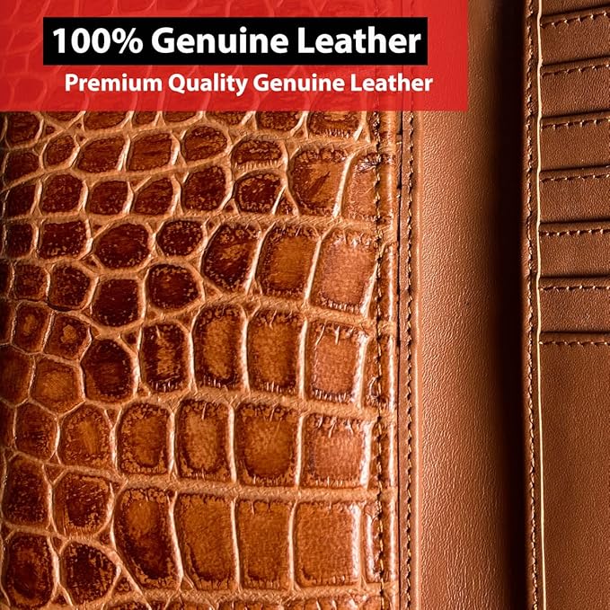 IBRO VINTAGE Motorcycle Chain Wallet for Men – Premium Cowhide Leather, RFID Tri-Fold Biker Wallet with Heavy Duty Chain for Bikers Truckers & Hunters, Credit Card Money Organizer Long Wallet | Long Trifold, RFID Blocking, Men's, Trucker Biker