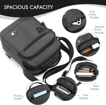 Messenger Bag for Men Shoulder Bag Mens Handbag Crossbody Bag Sling Bags for 9,7 inch IPad Business Work Travel Weekend