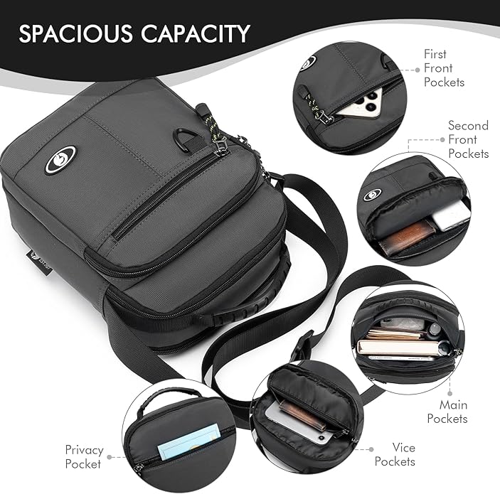 Messenger Bag for Men Shoulder Bag Mens Handbag Crossbody Bag Sling Bags for 9,7 inch IPad Business Work Travel Weekend