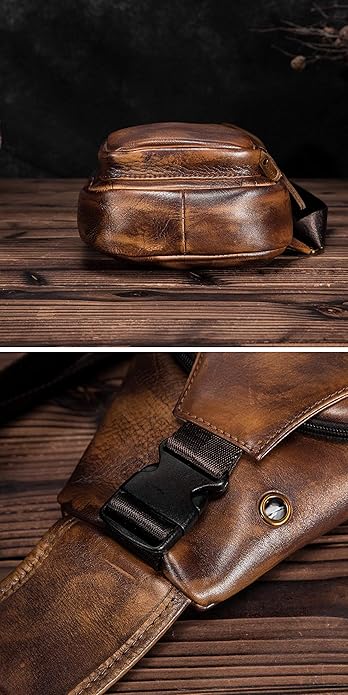 Le'aokuu Men Fashion Casual Tea Designer Travel Hiking Crossbody Chest Sling Bag Rig One Shoulder Strap Bag Men Leather 8015 | Fashion, Casual, Tea, Designer, Travel, Hiking
