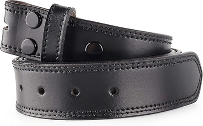 F&L CLASSIC Belt for buckle men Snap on Strap Full Grain One Piece Leather no buckle,1 1/2" Wide, USA