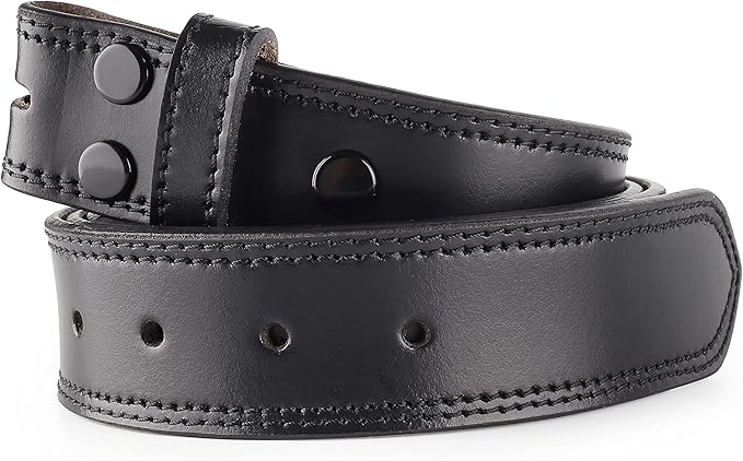 F&L CLASSIC Belt for buckle men Snap on Strap Full Grain One Piece Leather no buckle,1 1/2" Wide, USA