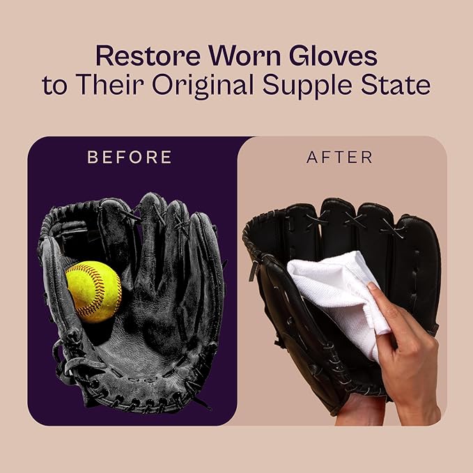 SARNA BASEBALL Glove Conditioner, Liquid, 8 Oz – Water-Based, Non-Darkening, No Sticky Residue – Glove Conditioner for Mitts, Baseball & Softball Gear Made in USA