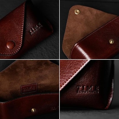 Time Resistance Leather Glasses Case - Hard Shell Leather Eyewear Holder – Sunglasses Case Handmade in Italy