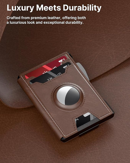 typecase AirTag Wallet for Men: Compatible with Apple AirTag (1st & 2nd Generation), RFID Blocking, Genuine Leather, Slim & Minimalist Design,13 Cards Capacitiy | ID Window | Money Clip (Brown)