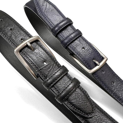 Men's Vegan Faux Leather Belt Classic Work Business Dress Belt 1-3/8"(35mm) wide