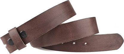 F&L CLASSIC Belt for buckle men Snap on Strap Full Grain One Piece Leather no buckle,1 1/2" Wide, USA