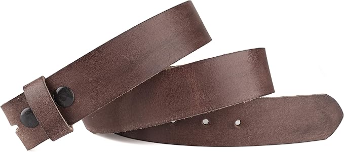 F&L CLASSIC Belt for buckle men Snap on Strap Full Grain One Piece Leather no buckle,1 1/2" Wide, USA