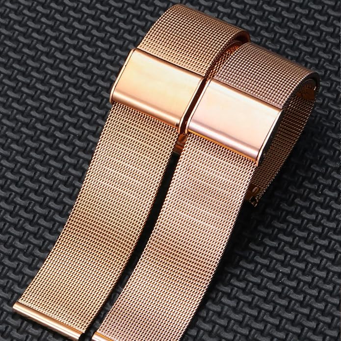 TStrap Mesh Watch Band Metal - Black Quick Release Watch Bands for Men Women - Stainless Steel Smart Watches Strap Bracelet Replacement - 10mm 12mm 14mm 16mm 18mm 20mm 22mm