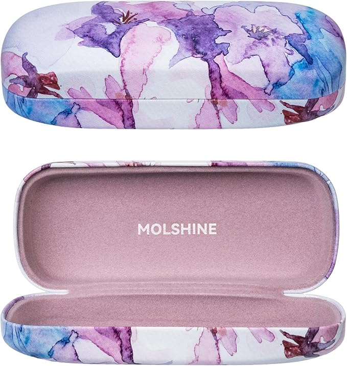 molshine Hard Shell Sunglasses Case, Classic Large Glasses Case for Women Men, Sunglass Eyeglasses