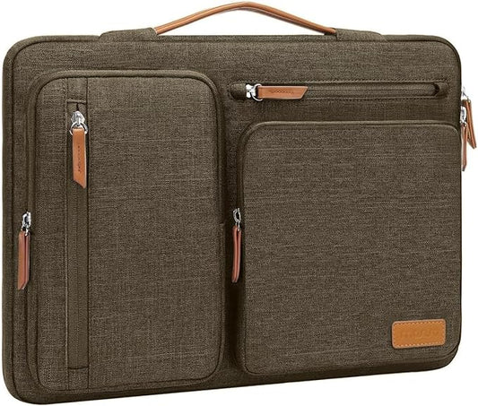 MOSISO 360 Protective Laptop Case 17.3 inch, 17-17.3 inch Laptop Sleeve Compatible with Dell, HP, Lenovo, Asus, Acer, Alienware, Side Open Carrying Case with 4 Zipper Pockets&Handle, Carob Brown