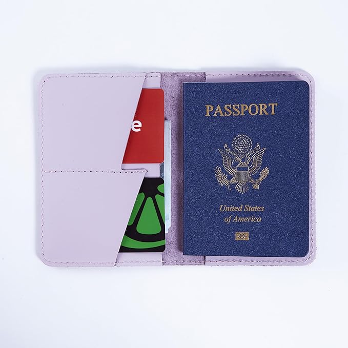 INCARNE US Leather Passport Holder for Travel - Passport Case - Passport Wallet for Men - Passport Cover for Women Sleeve Protector - Travel Essentials Vacation Luggage Travel Gifts - Classic Yellow