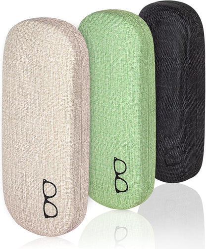 RayLove 3-Pack Hard Shell Eyeglasses Case Large Reading Glasses Hard Case