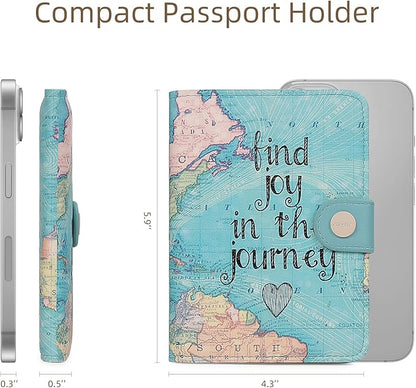 ZOPPEN Passport Holder Women, Passport Cover Travel Wallet Rfid Blocking Passport Wallet Cover Case Travel Essentials Document Organizer, Map