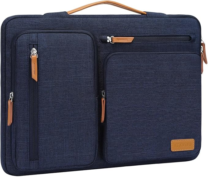 MOSISO 360 Protective Laptop Case 16 inch, 15-15.6 inch Laptop Sleeve Compatible with MacBook Pro 16, HP Acer Dell Lenovo ASUS, Side Open Carrying Case with 4 Zipper Pockets&Handle, Navy Blue