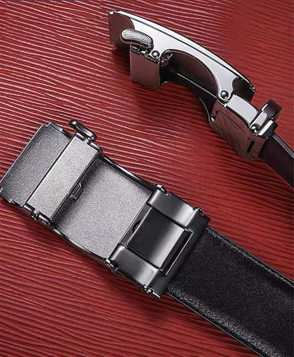 Lingli Men's Belt,Ratchet Dress Belt with Automatic Buckle Brown/Black-Trim to Fit-35mm wide