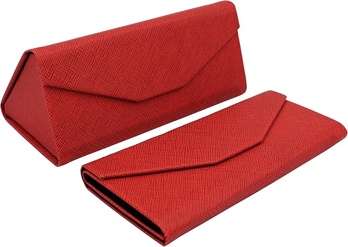 Real Sic Glasses Case for Men and Women - Magnetic Folding Hard Shell Sunglass Holder - Inspired by Solid Color