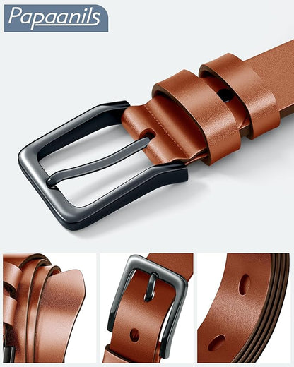 Mens Dress Belt,Genuine Casual Leather Belts for Men 1.5" Width