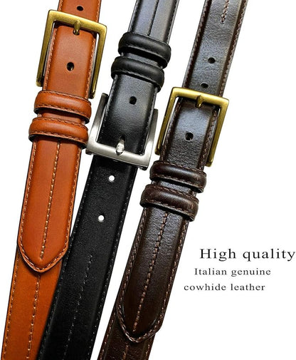Men's Oil-Tanned Genuine Leather Dress Classic Belt 1-1/8"(30mm) or 1-3/8"(35mm) Wide One Piece Dress Belt
