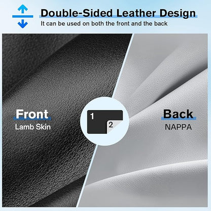 Leather Desk Mat Protector, Mouse Pad, Non-Slip PU Leather Desk Blotter, Suitable for Gamer, Office & Home - 31.5 x 11.8 in, Black