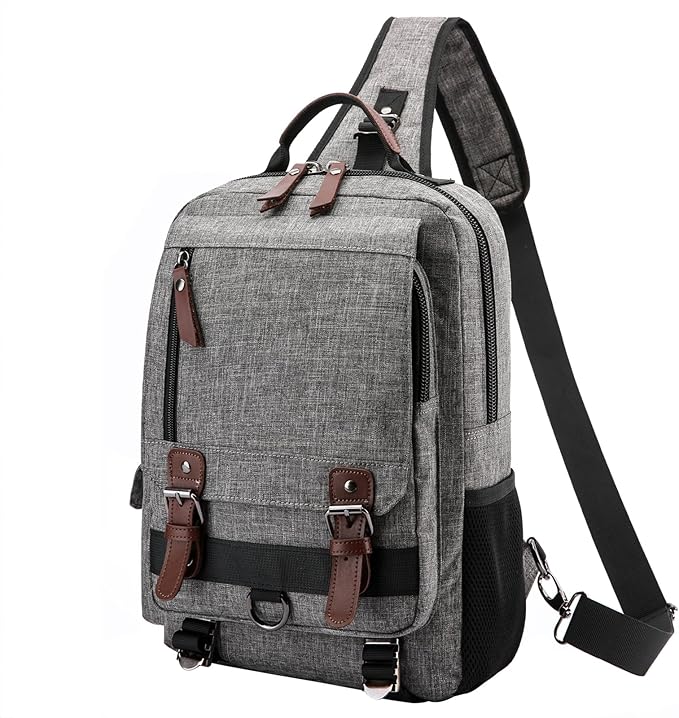 mygreen Canvas Cross Body Messenger Bag Shoulder Sling Backpack Travel Rucksack