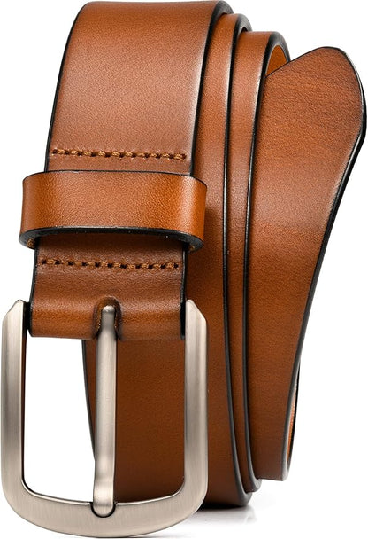 WOLFANT 1.5" Top Full Grain Leather Belt for Men in Gift Box,100% Italian Real Solid Leather