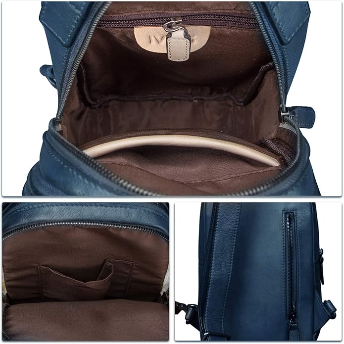 Genuine Leather Sling Bag for Men and Women Vintage Real Leather Sling Backpack Shoulder Crossbody Bags Chest Purse