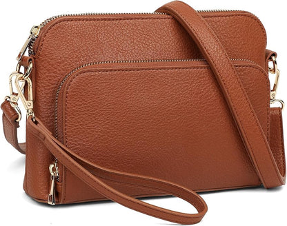Marvolia Crossbody Bag for Women - PU Leather Shoulder Bag Trendy Small Crossbody Purse Bag for Travel Work Party