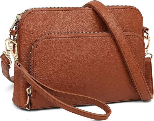 Marvolia Crossbody Bag for Women - PU Leather Shoulder Bag Trendy Small Crossbody Purse Bag for Travel Work Party