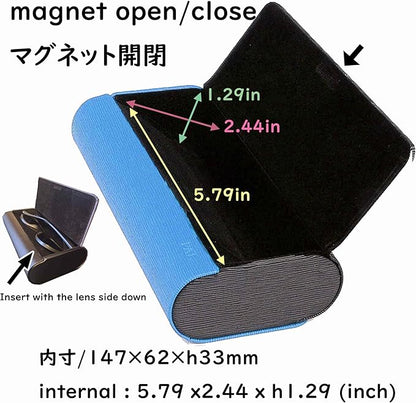 Glasses Case for 2 Storage Portable Compact Slim Two-Piece Soft Case Hard Case