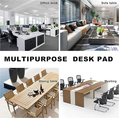 CENNBIE MAX200 78.7" x 39.4" Leather Desk Mat, Extra Large Desk Pad Blotter Protector, Extended Table Pad, Waterproof PU Leather Desk Mat on top of desks Large for Office and Home (Cream)
