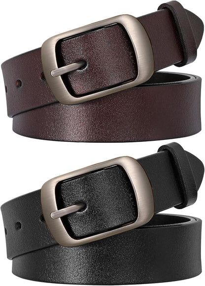 SUOSDEY Women Belts For Jeans Dresses Pants Ladies Leather Waist Belt with Elegant Buckle, Width 1.3"