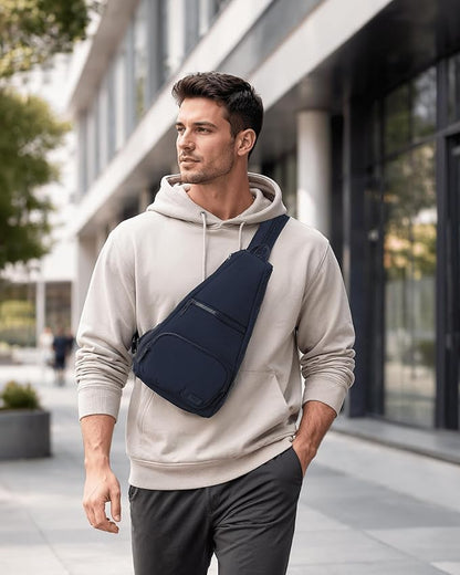 Reebok Unisex Crossbody Sling Bags – Compact Convertible Strap Cross Body Bag Travel Sling Bag - Gym & Travel Essential, Maeve Eastcoast Blue