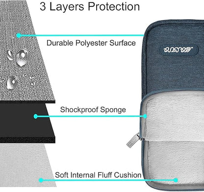 MOSISO Laptop Case 13 inch, Laptop Sleeve Compatible with MacBook Neo/Air/Pro 13 inch with A18/M5/M4/M3/M2/M1 Chip 2026-2016, Polyester Vertical Computer Sleeve Bag with Pocket, Haze Blue